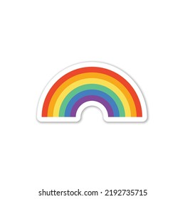 Lgbt Colorful Rainbow Sticker. Vector With Drop Shadow Effect.