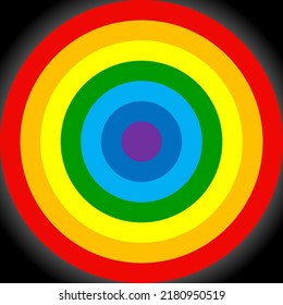 Lgbt colors in circle. Flag with lgbt or rainbow pride colors. Vector illustration