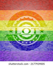 Lot lgbt colors emblem. Vector Illustration. Mosaic. 