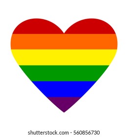 LGBT colors. heart shape. love symbol 