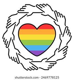 Icono de la comunidad LGBT, orgullo gay, concepto de diversidad e inclusión, Ilustración vectorial de línea aislada