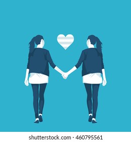 LGBT community lesbian in vector format eps10