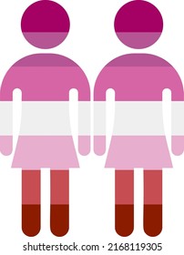 LGBT community. Pride day. Human icon in lesbian rainbow colors. Lesbian, gay and transgender. Gender identity.