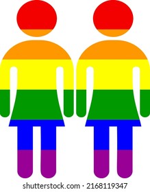 LGBT community. Pride day. Human icon in rainbow colors. Lesbian, gay and transgender. Gender identity.