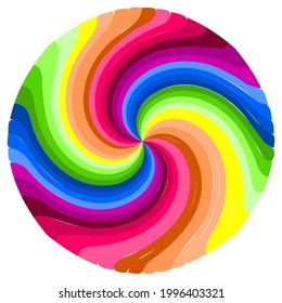 Lgbt community symbol. Swirling hypnotic rotating abstraction. Psychedelic twisting circles.