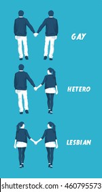 LGBT community types orientations in vector format eps10
