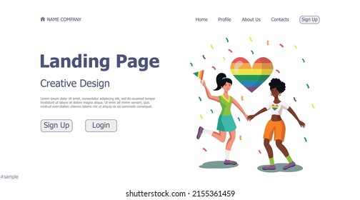 Lgbt community website landing page design concept - Vector illustration