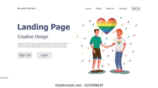 Lgbt community website landing page design concept - Vector illustration