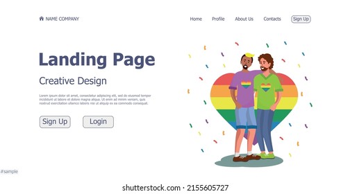 Lgbt community website landing page design concept - Vector illustration