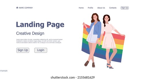 Lgbt community website landing page design concept - Vector illustration