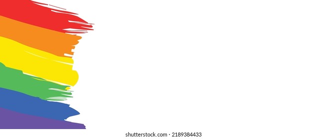 Lgbt  comunity colors paintbrush lines. Template for banner