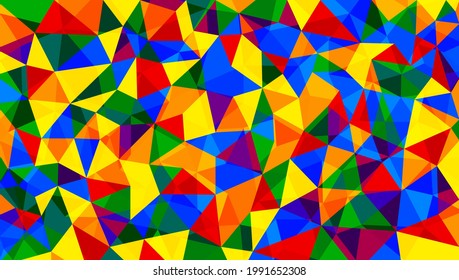 Concepto LGBT. Antecedentes vectoriales poligonales del arco iris abstracto 