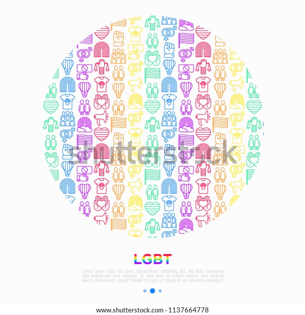 Lgbt Concept Circle Thin Line Icons Stock Vector Royalty Free 1137664778