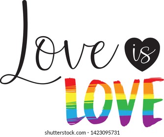 LGBT concept. Flag Pride Rainbow. Love is Love.