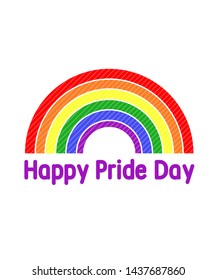 LGBT concept. Flag Pride Rainbow Lgbt Lesbian. Vector hand drawn. Happy Pride Day