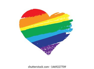 LGBT concept. Flag Pride Rainbow Lgbt Lesbian. Vector hand drawn