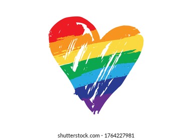 LGBT concept. Flag Pride Rainbow Lgbt Lesbian. Vector hand drawn