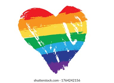 LGBT concept. Flag Pride Rainbow Lgbt Lesbian. Vector hand drawn