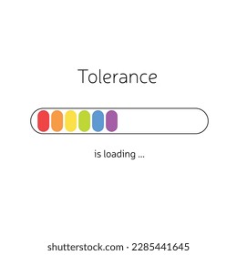 LGBT conception square banner. Tolerance is loading... Vector illustration.