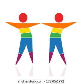 LGBT conceptual logo, gay couple 