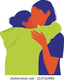 Pareja LGBT de estilo plano. Ilustración vectorial aislada Lesbianas sobre fondo blanco