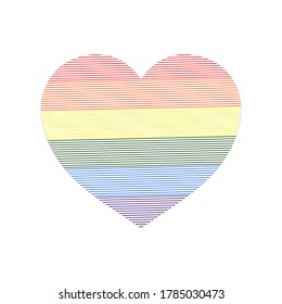  LGBT culture symbol.Pride vector icon set.Collection of Color rainbow flag. Hand drawn pride.Isolated. 