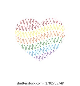  LGBT culture symbol.Pride vector icon.Collection of Color rainbow flag. Hand drawn pride.Isolated. 