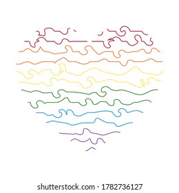  LGBT culture symbol.Pride vector icon.Collection of Color rainbow flag. Hand drawn pride.Isolated. 