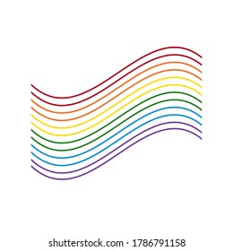  LGBT culture symbol.Pride vector icon.Collection of Color rainbow flag. Hand drawn pride.Isolated. 