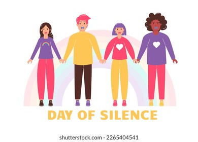 LGBT Day of Silence. A group of men and women holding hands