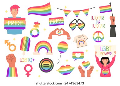 Lgbt Elementos colección orgullo mes estilo plano
