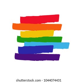 LGBT flag against homosexual discrimination. Vector hand drawn