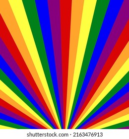 Bandera LGBT. Antecedentes. Resumen de estallido de sol o patrón de vigas de sol para uso en evento del Orgullo LGBTQ, Mes del Orgullo LGBT, Símbolo del Orgullo. El elemento gráfico de diseño se guarda como ilustración vectorial.