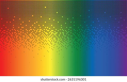 Fundo da bandeira LGBT na ilustração de vetor estilo pixel disperso.