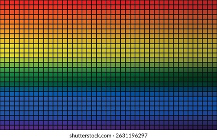 Plano de fundo da bandeira LGBT na ilustração de vetor estilo pixel art.