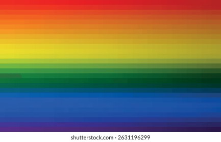 Plano de fundo da bandeira LGBT na ilustração de vetor estilo pixel art.