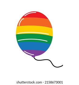 LGBT flag in balloon icon isolated