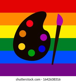 LGBT flag and color palette, vector