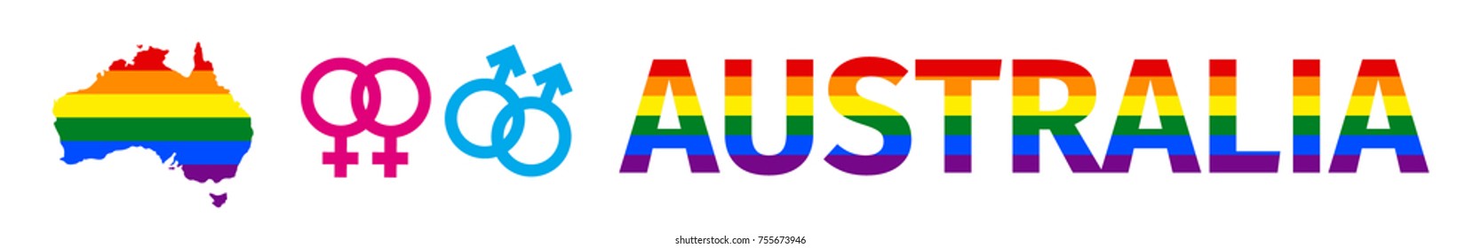 Lgbt Flag Contour Australia Same Sex 스톡 벡터로열티 프리 755672839 Shutterstock