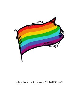 lgbt flag doodle icon