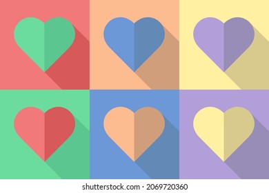 LGBT flag, flat icon with a long shadow