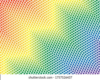 LGBT flag in the form of circles in rainbow colors. Template design, vector illustration. Gay pride textile background. Stock vector illustration