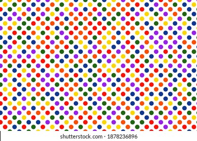 LGBT flag in the form of circles in rainbow colors. Template design, vector illustration. Gay pride textile background. Stock vector illustration