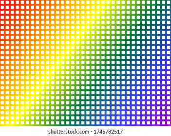 LGBT flag in the form of squares in rainbow colors. Template design, vector illustration. Gay pride textile background. Stock vector illustration.