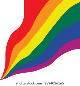 LGBT flag in the form of waves, abstract shapes
