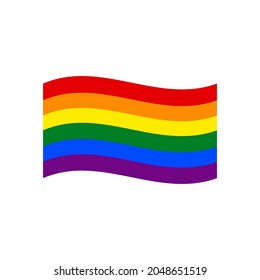 LGBT flag in flag format, contains the colors: Red, orange, yellow, green, blue and purple.