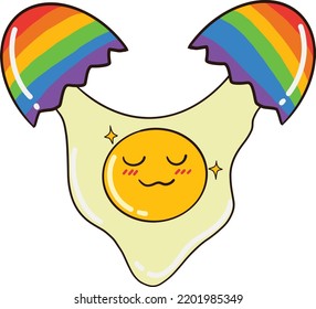 LGBT Flag Gender Cracked Egg Shell