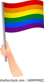 lgbt flag in hand icon