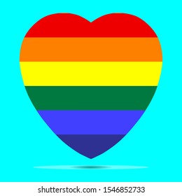 LGBT Flag In Heart Shape Vector