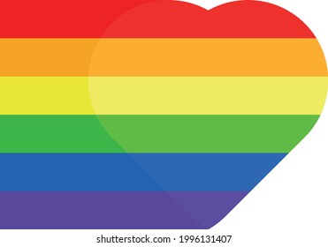 Lgbt flag with heart silhouette.